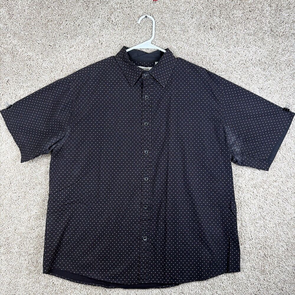 Kenneth Cole Mens Button Down Short Sleeve Shirt 2X 100% Cotton